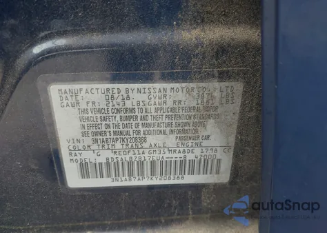 2019 Nissan Sentra S from USA, damaged, VIN 3N1AB7AP7KY208388